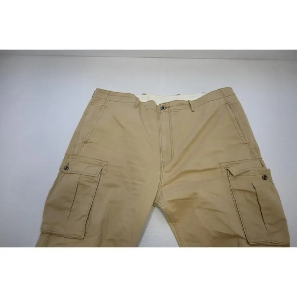 Levis Cargo Pants Beige Loose Baggy Straight‎ Flat Mens Size 44 x 30
